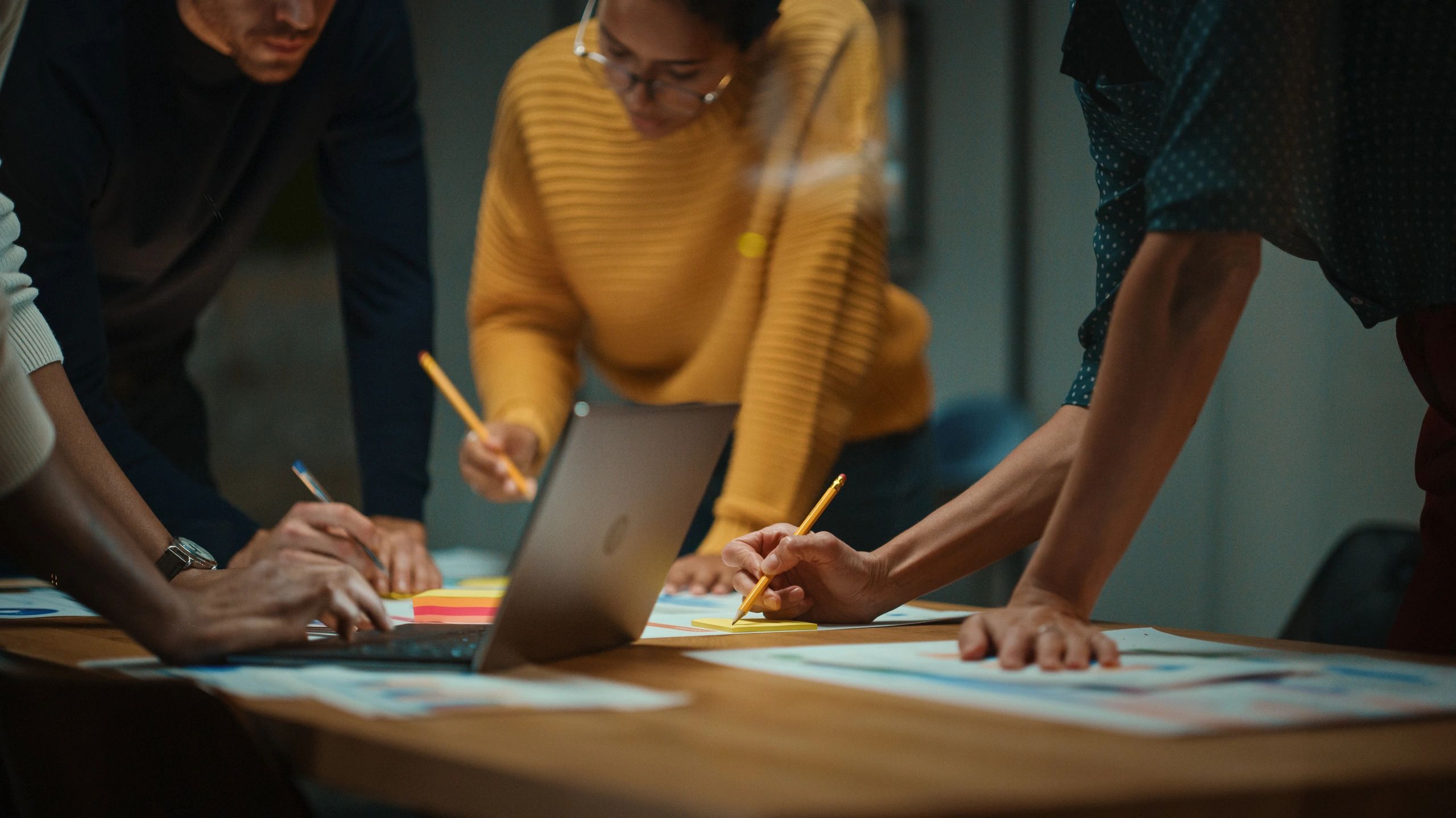 diverse marketing team modern office
