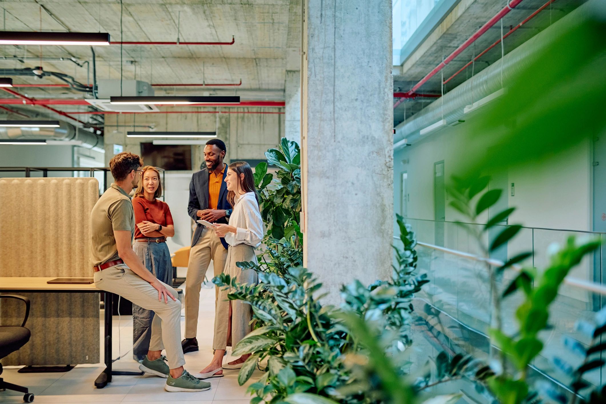diverse marketing team modern office