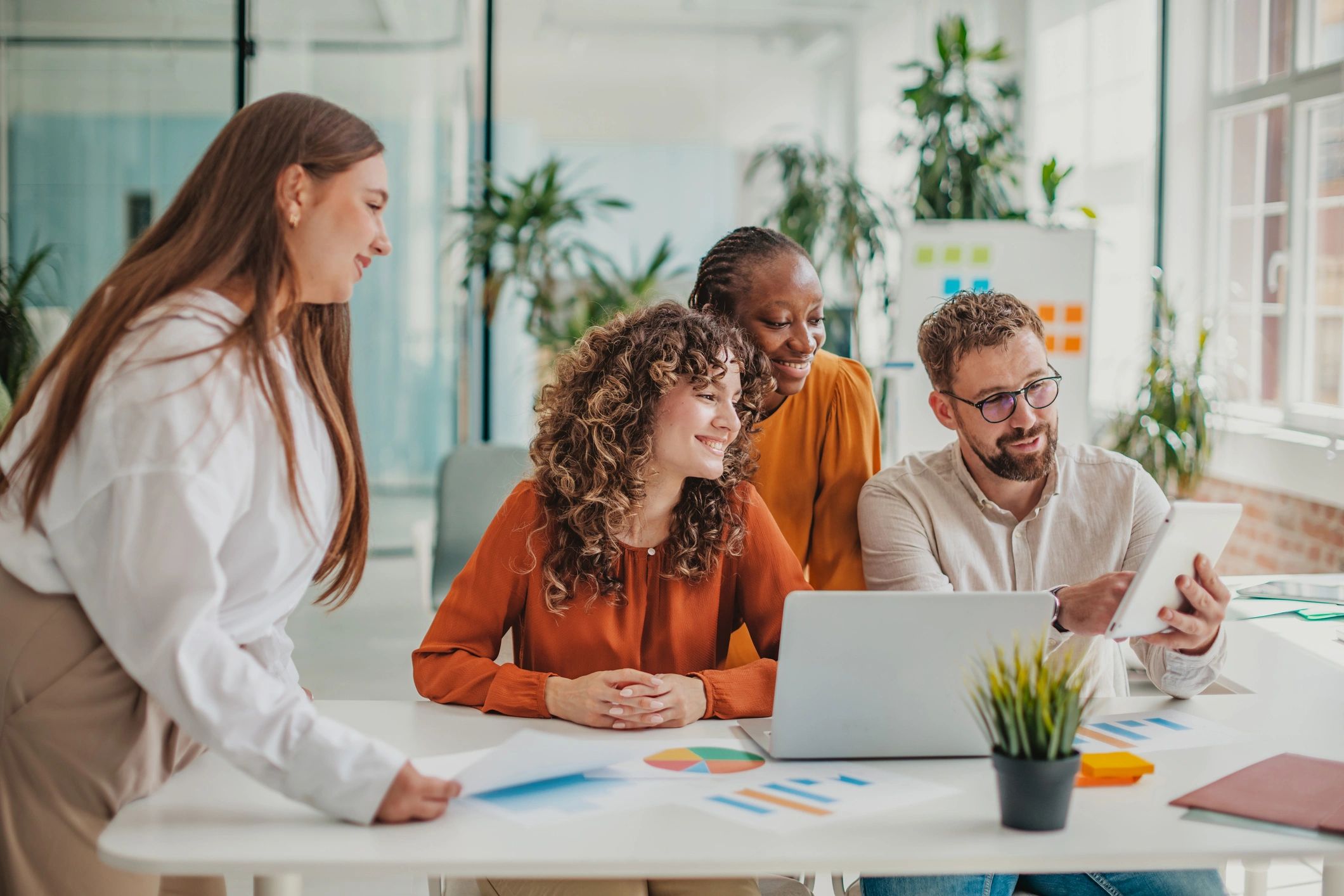 modern digital marketing team office AI technology